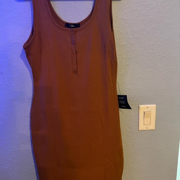 Shapin' Up Camel Ribbed Bodycon Mini Dress XL - Picture 2 of 7